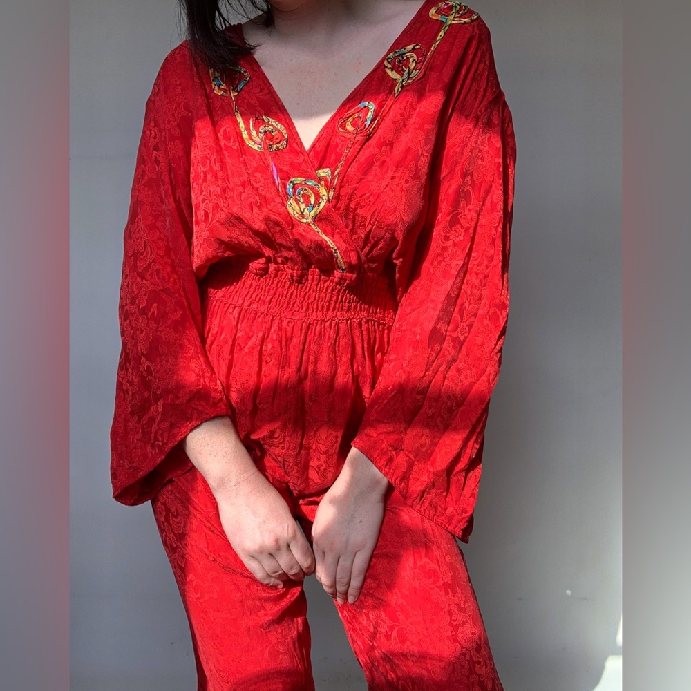 diane freis silk jumpsuit